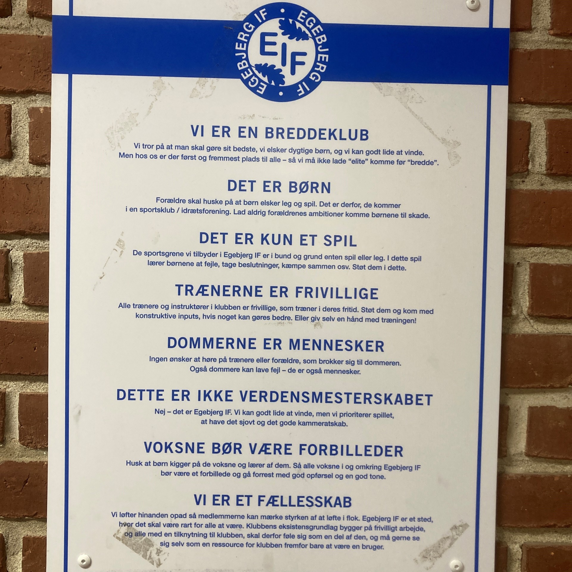 Egebjerg IF Skilt Egebjerg IF Skilt